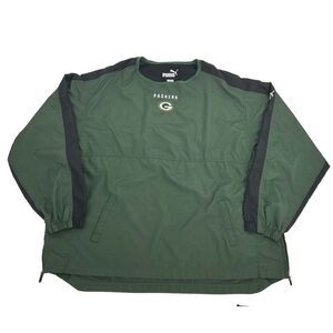 Green Bay Packers‎ Jacket Men's 2XL Green Puma Pullover Windbreaker NFL